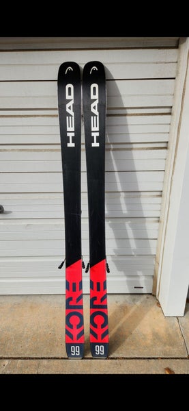Unisex 2020 Powder 180 cm HEAD KORE 99 Skis With Bindings Max Din 13 (Used)