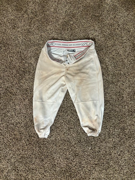 White Men's Medium Adult Rawlings Game Pants (Used)