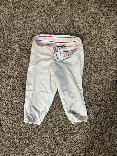 White Men's Small Adult Rawlings Game Pants (Used)