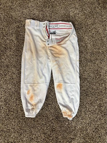 White Men's Medium Adult Rawlings Game Pants (Used)