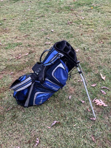 8 Way Nike Extreme Sport Golf Stand Carry Cart Bag Blue Silver With Rain Cover