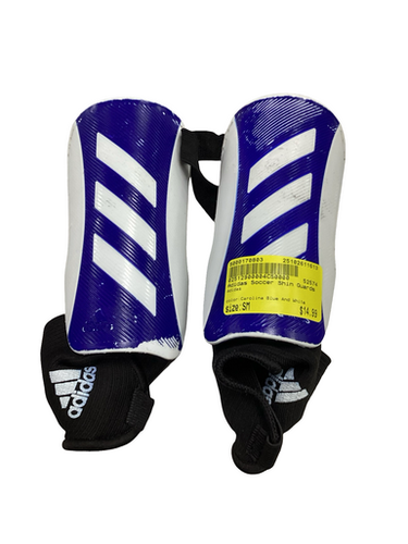 Used Adidas Soccer Shin Guards Youth Carolina Blue And White SM 11613-S000170803