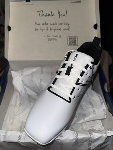 White Men's Size M 10.0 (W 11.0) Molded Cleats (New)