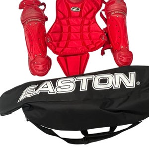 Champro Red Baseball Catchers Gear Set w Easton Bat Bag Shin Guards Chest Protector