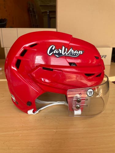 Warrior Covert CF100 Pro Stock Hockey Helmet Visor Combo Red Medium 7268