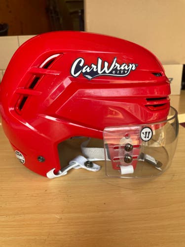 Warrior Alpha One Pro Hockey Helmet Pro Stock Medium Visor Combo Red 7279