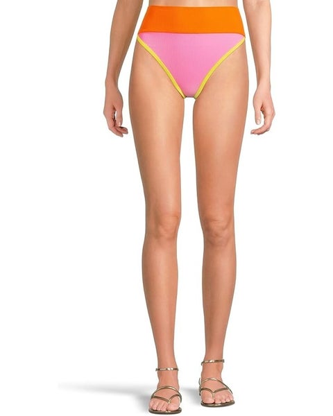 Beach Riot Emmy Swim Bottom Womens M Color Blocked Stretch High Waisted TLW272