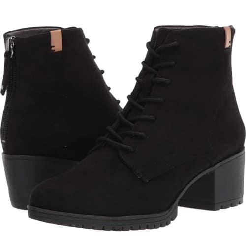 Dr. Scholl's Laurence Boots Women's US 11 Black Almond Toe Block Heel TZP336