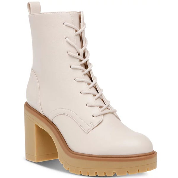 Dv Dolce Vita Jaycob Boots Women's US 8.5 Ivory Block Heel Ankle Bootie TZP347