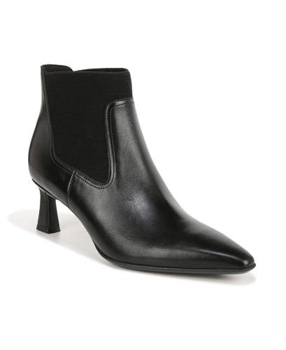 Naturalizer Daya Boots Womens US 6.5 Black Leather Pointed Toe Block Heel TZP333