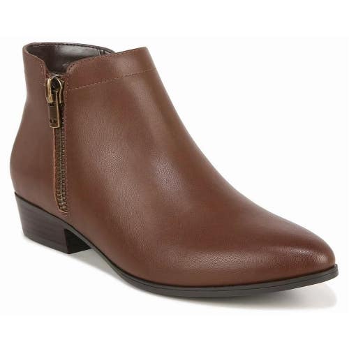 Naturalizer Claire Boots Women's US 7.5 Brown Leather Block Heel Bootie TZP355