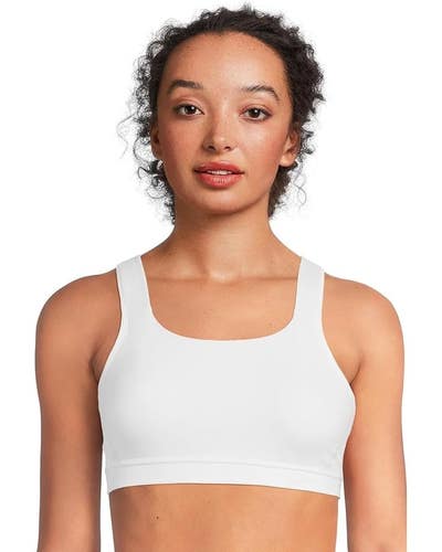 Brooks Convertible 2.0 Women 32D White Nylon Stretch Racerback Sports Bra TLW276