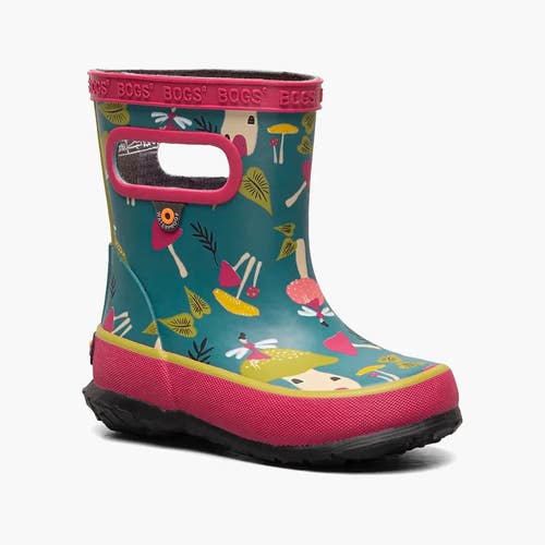 Bogs Skipper Mushroom 72806K-448 Kids US 4 Multicolor Mid Calf Rain Boots TLW250