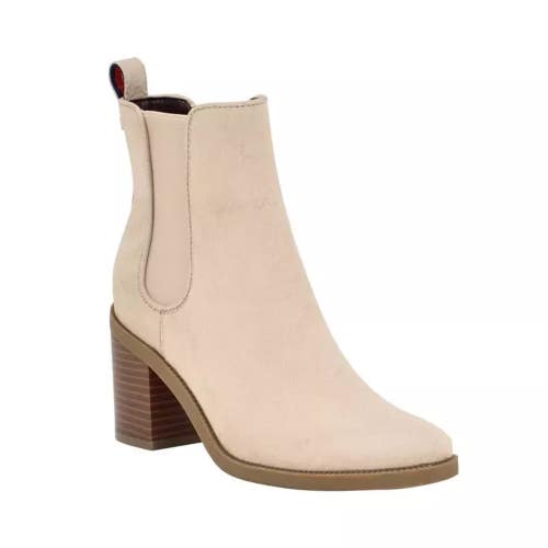 Tommy Hilfiger Brae Boots Womens US 6.5 Taupe Faux Leather Chelsea Bootie TZP340