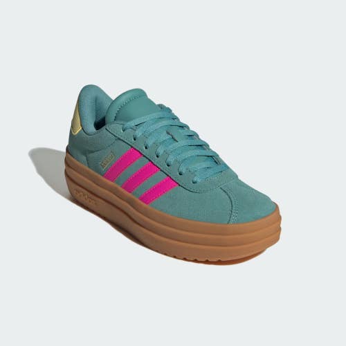 Adidas VL Court Bold JQ4482 Sneaker Kids 4 Green Leather Sportswear Shoes TZP307