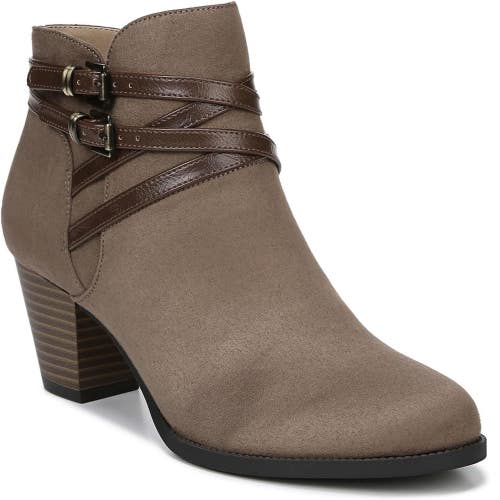 LifeStride Jezebel Boot Women's 5 Tan Dusty Suede Round Toe Ankle Bootie TZP337
