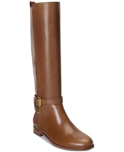 Lauren Ralph Lauren Blayke Women's 7 Brown Leather Knee High Riding Boots TZP365
