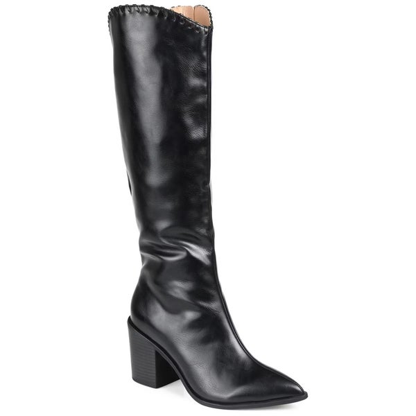Journee Collection Daria Women's US 9 Black Leather Extra Wide Calf Boot TZP339
