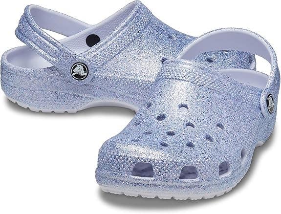 Crocs Classic Clog Girl Kids Frosted Glitter Round Toe Slip On Sandals TLW311