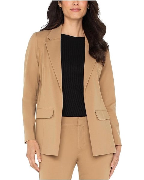 Liverpool Los Angeles Boyfriend Blazer Jacket Womens Small Desert Camel TLW325