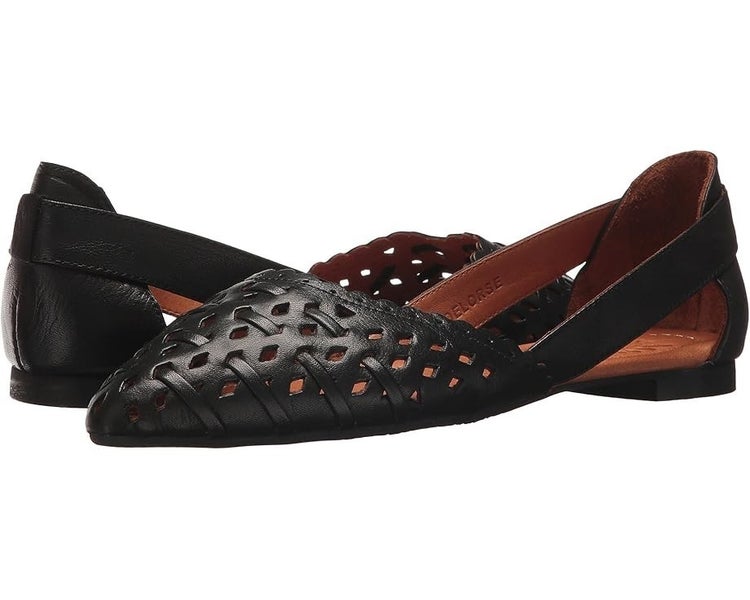 Spring Step Delorse Flats Women's US 8.5 Black Leather Slip On D'orsay TZP304