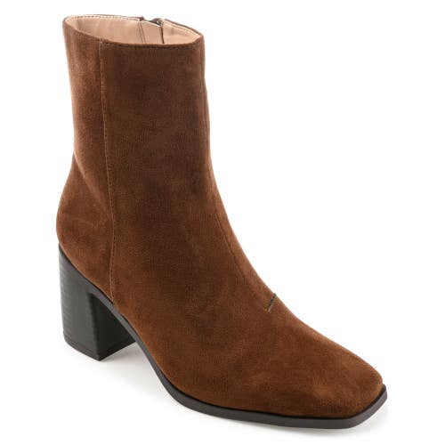 Journee Collection Sloann Boots Women's US 7 Brown Square Toe Bootie TZP334