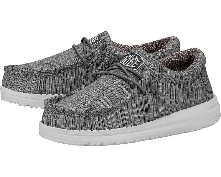 Hey Dude Wally Linen 40160-270 Sneakers Kids 7 Heather Gray Slip On Shoes TLW265