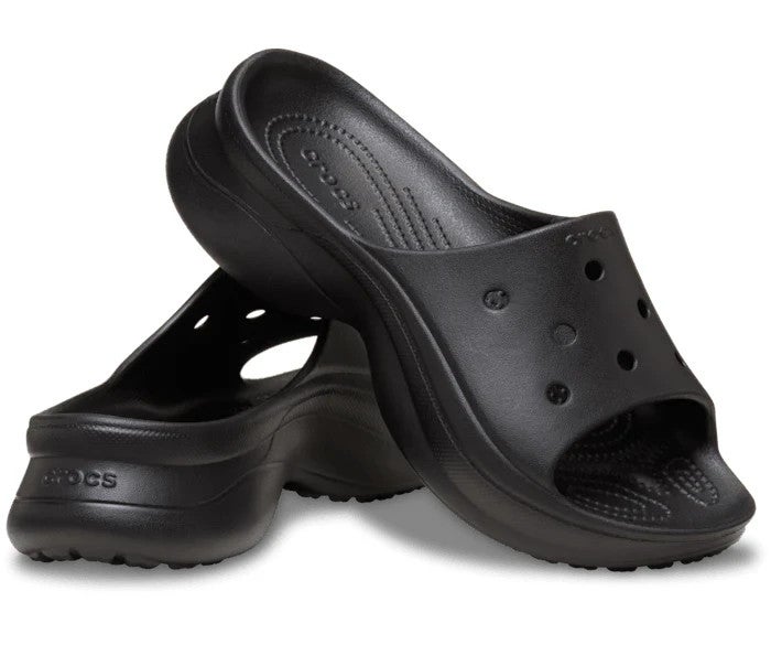 Crocs Bae 211108-001 Slides Womens US 7 Black Slip On Platform Sandals TLW305