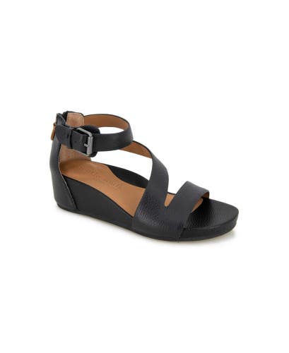 Gentle Souls by Kenneth Cole Gwen Sandal Women's US 7 Black Wedge Heel TZP329