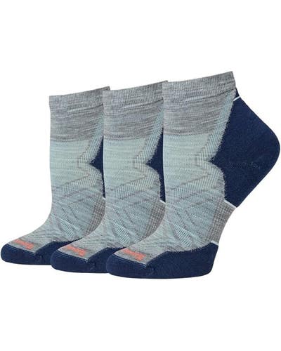 Smartwool Run Targeted Women's Medium Gray Cushion Crew Cut Ankle Socks TLW292