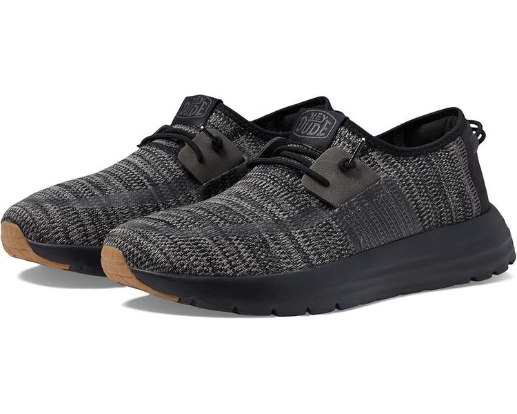 Hey Dude Sirocco Sneakers Men's US 11 Black Low Top Slip-On Casual Shoes TZP322