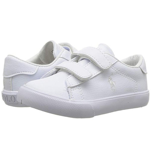 Polo Ralph Lauren Easten EZ Toddler 8 White Faux Leather Lifestyle Shoes TZP312