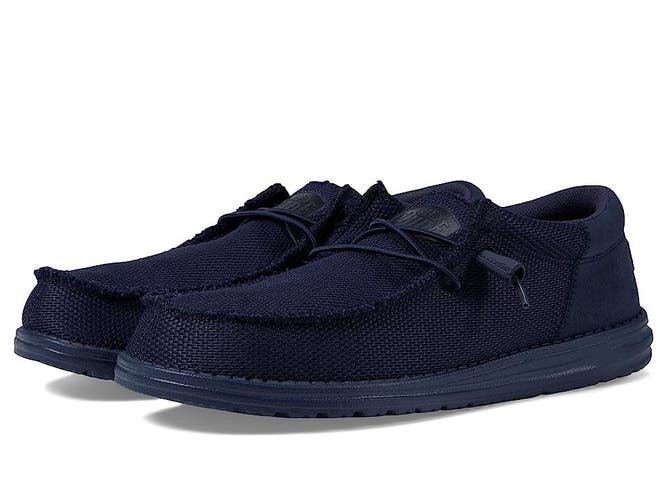 Hey Dude Wally Funk Mono Men's US 13 Navy Moc Toe Slip-On Casual Shoes TZP310