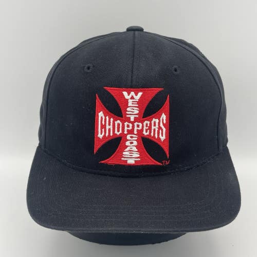 Vintage West Coast Choppers Jesse James Fitted Hat Black Embroidered Flexfit Y2K