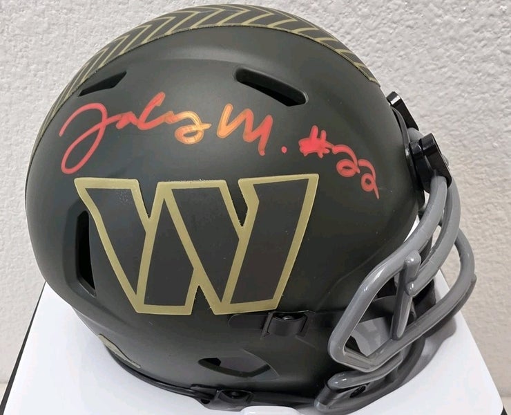 Commanders Jacory Croskey-Merritt Signed Auto Mini Speed Helmet FANATICS Salute