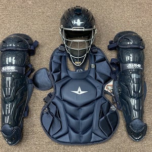 All Star System 7 Axis Intermediate 13-16 Catchers Gear Set - Solid Navy Blue