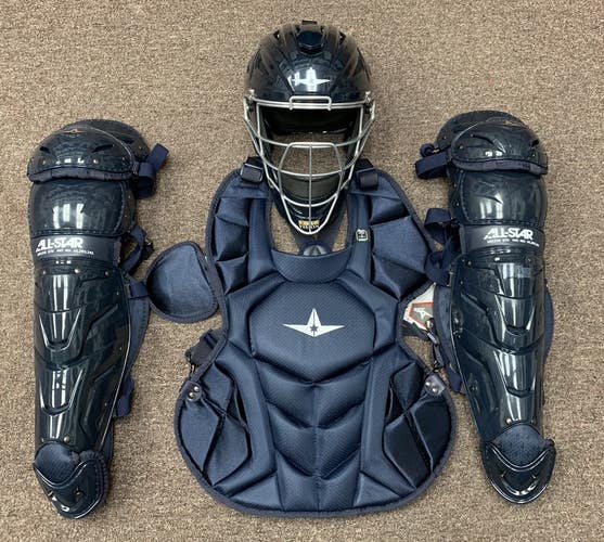 All Star System 7 Axis Intermediate 13-16 Catchers Gear Set - Solid Navy Blue