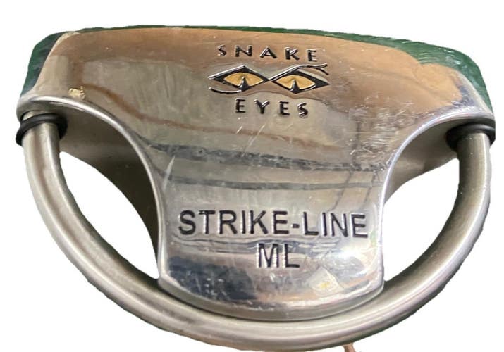 Snake Eyes Strike Line ML Center Shaft Mallet Putter RH Steel 35" Very Nice Grip