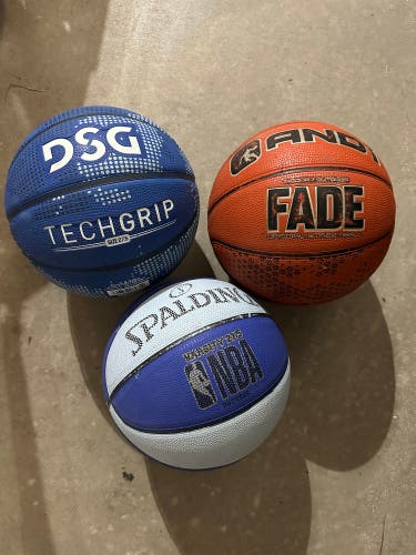 Lot of three 27.5” basketballs