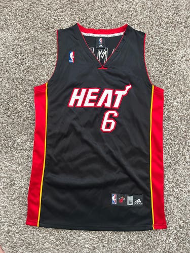 Vintage Adidas LeBron James Miami Heat #6 NBA Black Jersey Adidas (Size 50)