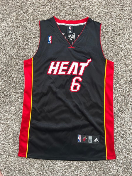 Vintage Adidas LeBron James Miami Heat #6 NBA Black Jersey Adidas (Size 50)