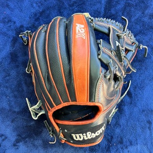 Black Wilson A2K RH Infield Baseball Glove 11.75" (Used)