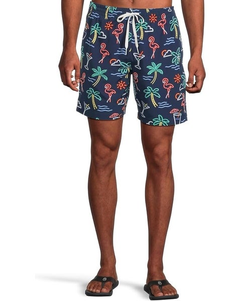 Chubbies Lined Classic 7" Swim Trunks Mens Large Navy Drawstring Waist TLW336
