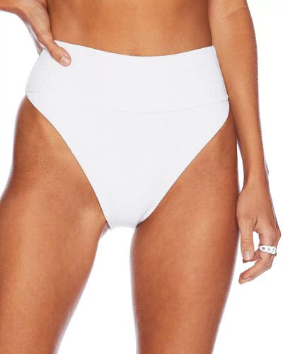 Beach Riot Highway Bikini Bottom Women's Large White Stretch Swimwear TLW345