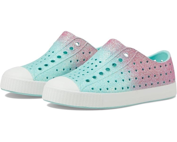 Native Shoes Jefferson Bling Kids US 1Y Multicolor Glitter Slip On Shoes TLW335