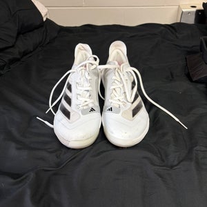 White Men's Size M 9.5 (W 10.5) Adult Adidas Low Top Molded Cleats (New)