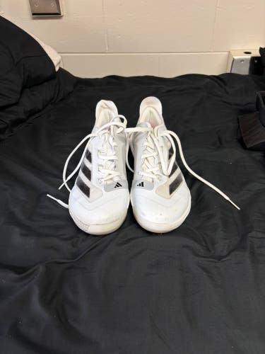 White Men's Size M 9.5 (W 10.5) Adult Adidas Low Top Molded Cleats (New)