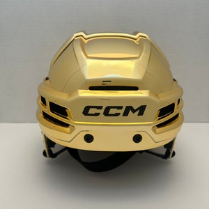 Brand New Pro Stock CCM Tacks 720 Size Medium Gold Chrome Hockey Helmet