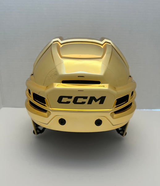 Brand New Pro Stock CCM Tacks 720 Size Large Gold Chrome Hockey Helmet