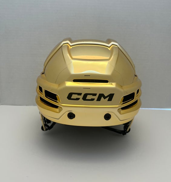 Brand New Pro Stock CCM Tacks 720 Size Small Gold Chrome Hockey Helmet